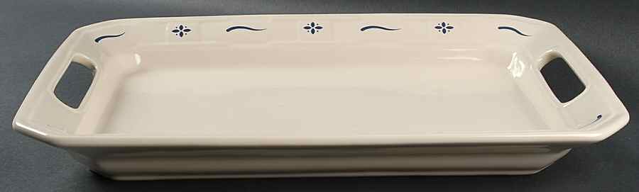 Woven Traditions Classic Blue 17" Handled Tray by Longaberger-1