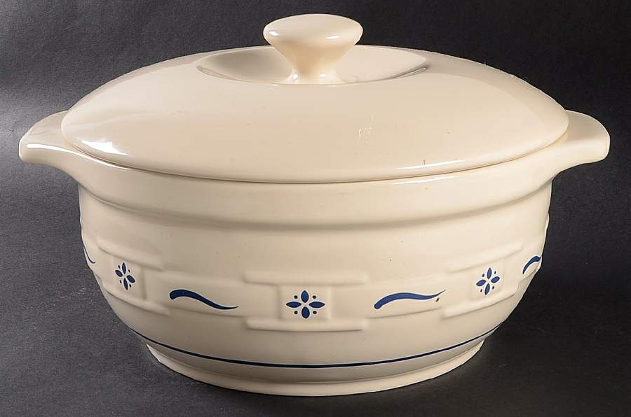 Woven Traditions Classic Blue 4 Quart Round Covered Casserole by Longaberger-1