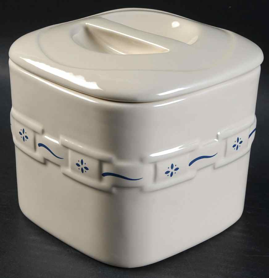 Woven Traditions Classic Blue Small Square Canister & Lid by Longaberger-1