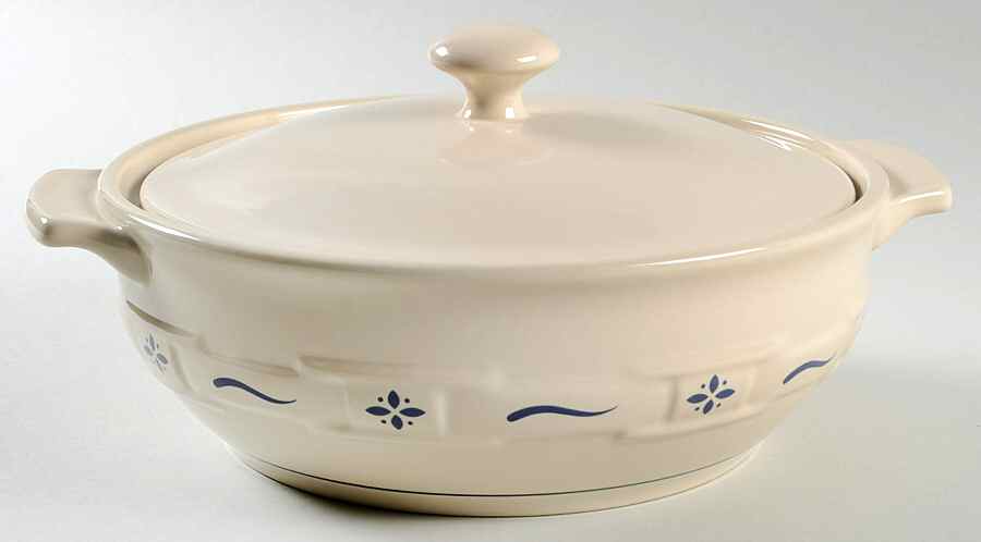 Woven Traditions Classic Blue 2 Qt Round Covered Casserole by Longaberger-1