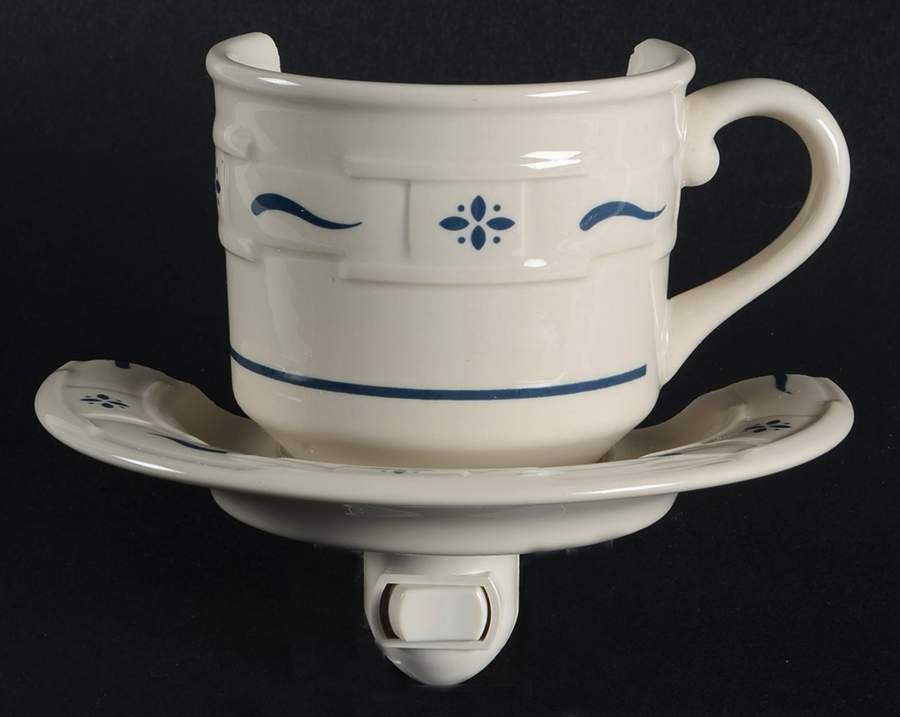 Woven Traditions Classic Blue 4 3/8"-4 5/8" Night Light/Cup & Saucer HC by Longaberger-1