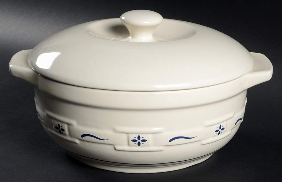 Woven Traditions Classic Blue 3 Quart Round Covered Casserole by Longaberger-1