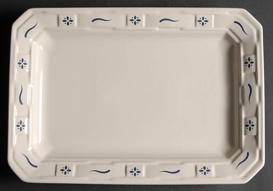 Woven Traditions Classic Blue 13" Rectangular Serving Platter by Longaberger-1