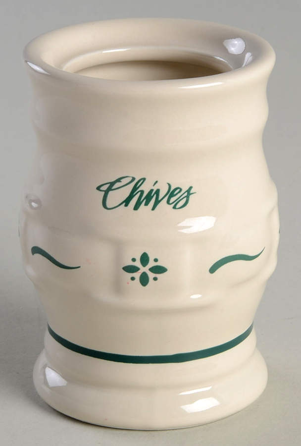 Woven Traditions Heritage Green Spice Jar Set Individual Jar No Lid by Longaberger-1