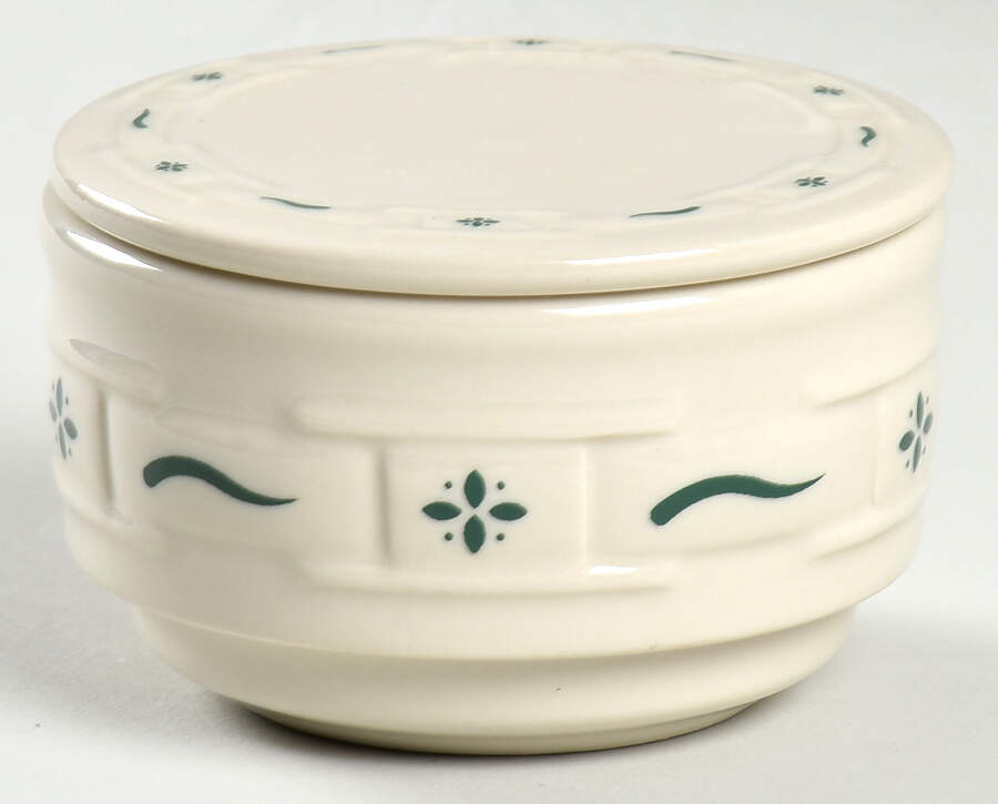 Woven Traditions Heritage Green Custard/Dip Cup & Lid/Coaster Set by Longaberger-1
