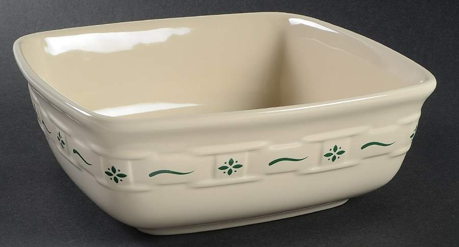 Woven Traditions Heritage Green 8" Square Vegetable Bowl by Longaberger-1