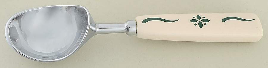 Woven Traditions Heritage Green Ceramic Handled Ice Cream Scoop by Longaberger-1