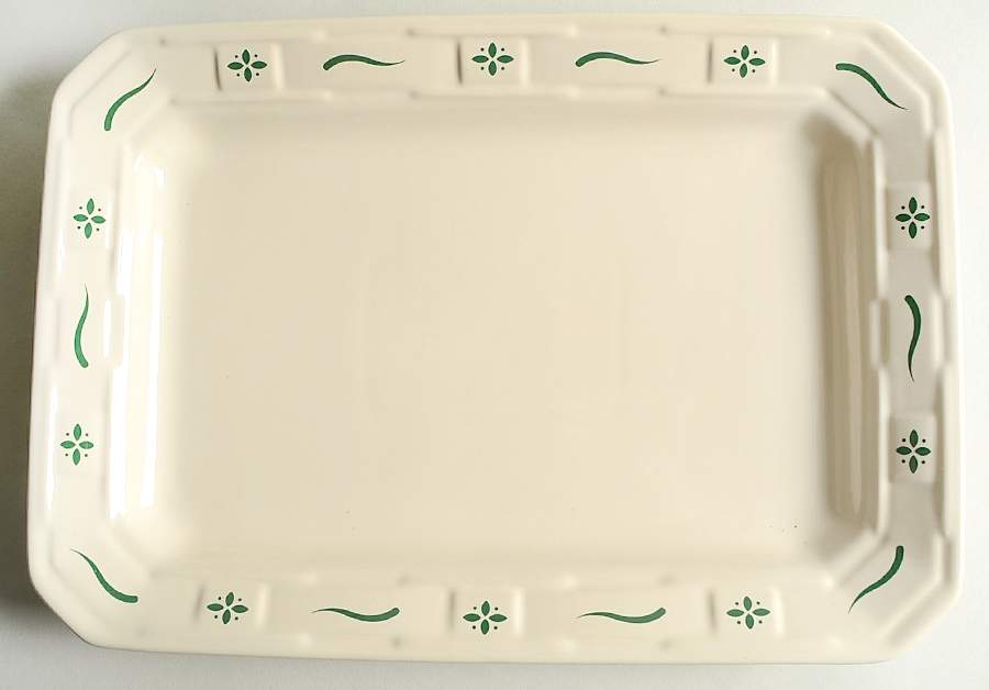 Woven Traditions Heritage Green 13" Rectangular Serving Platter by Longaberger-1