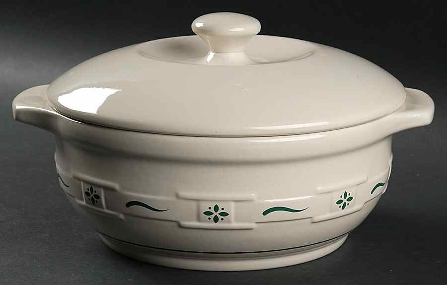 Woven Traditions Heritage Green 3 Quart Round Covered Casserole by Longaberger-1