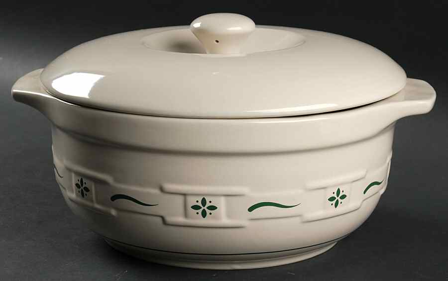 Woven Traditions Heritage Green 4 Quart Round Covered Casserole by Longaberger-1