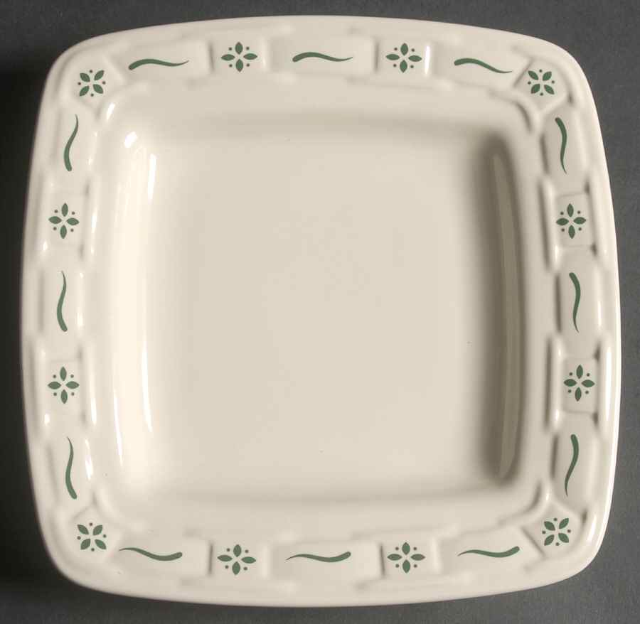 Woven Traditions Heritage Green Square Bread & Butter Plate by Longaberger-1