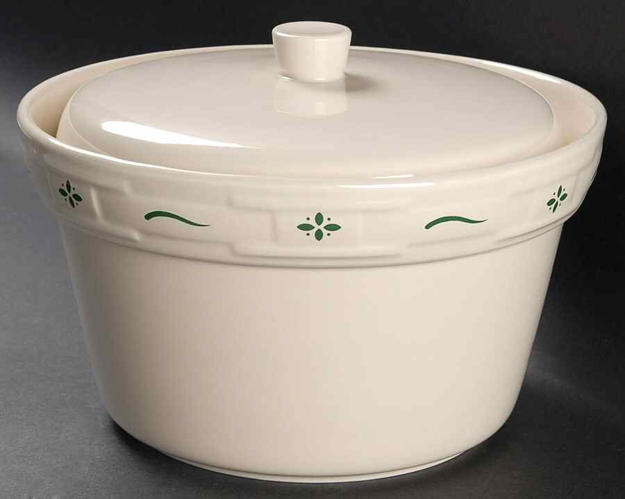 Woven Traditions Heritage Green 2 Qt Round Covered Casserole by Longaberger-1