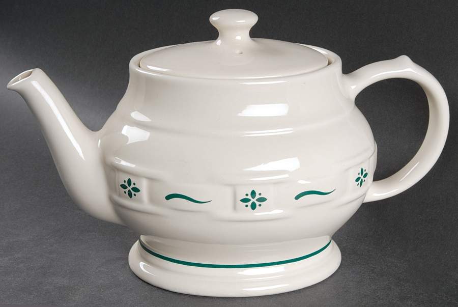 Woven Traditions Heritage Green Teapot & Lid by Longaberger-1