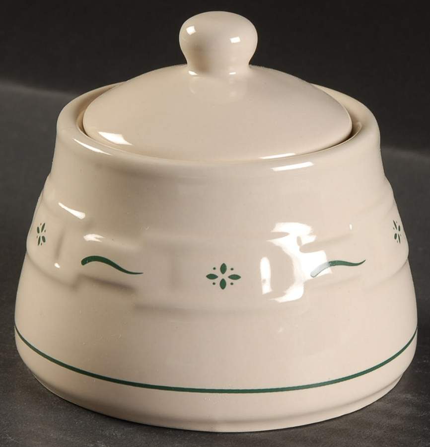 Woven Traditions Heritage Green Sugar Bowl & Lid by Longaberger-1