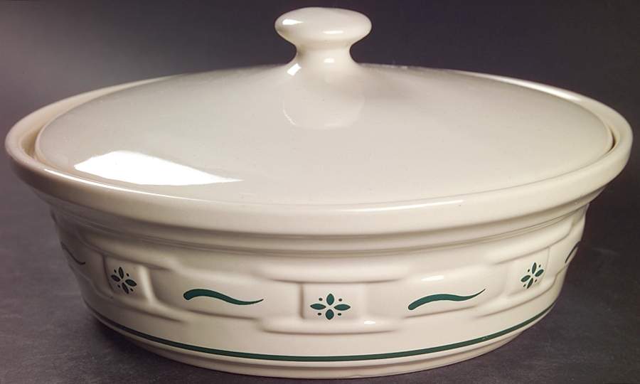 Woven Traditions Heritage Green 1 Qt Round Covered Casserole by Longaberger-1