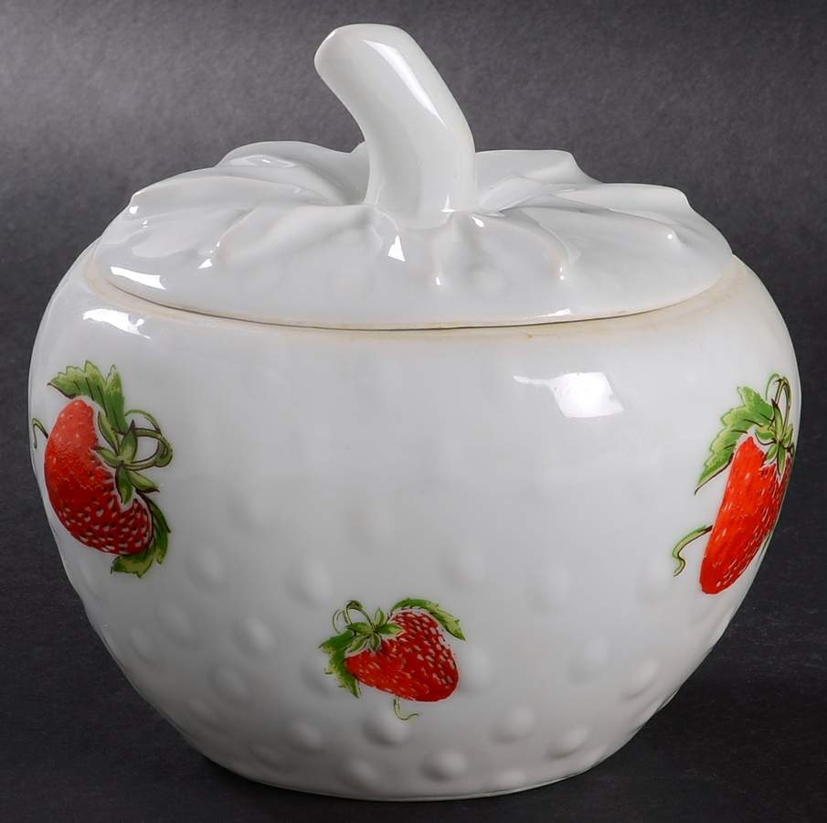 Strawberry Sugar Bowl & Lid by Louis Lourioux-1