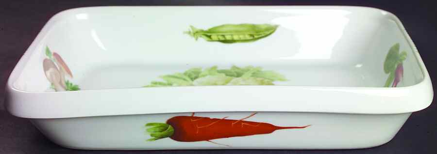 Vegetables 11" Rectangular Baker by Louis Lourioux-1