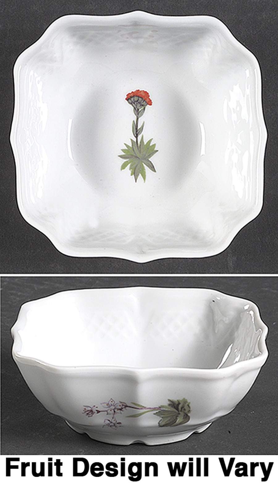 Wild Flower Square Fruit/Dessert (Sauce) Bowl by Louis Lourioux-1