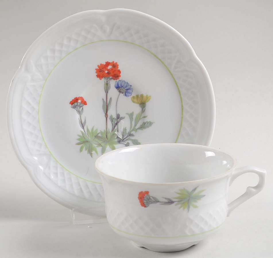 Wild Flower Flat Cup & Saucer Set by Louis Lourioux-1