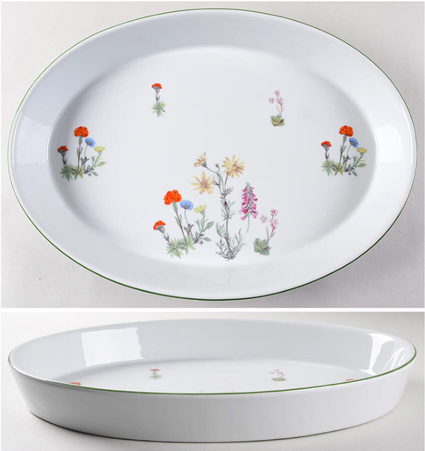 Wild Flower 18" Oval Baker by Louis Lourioux-1