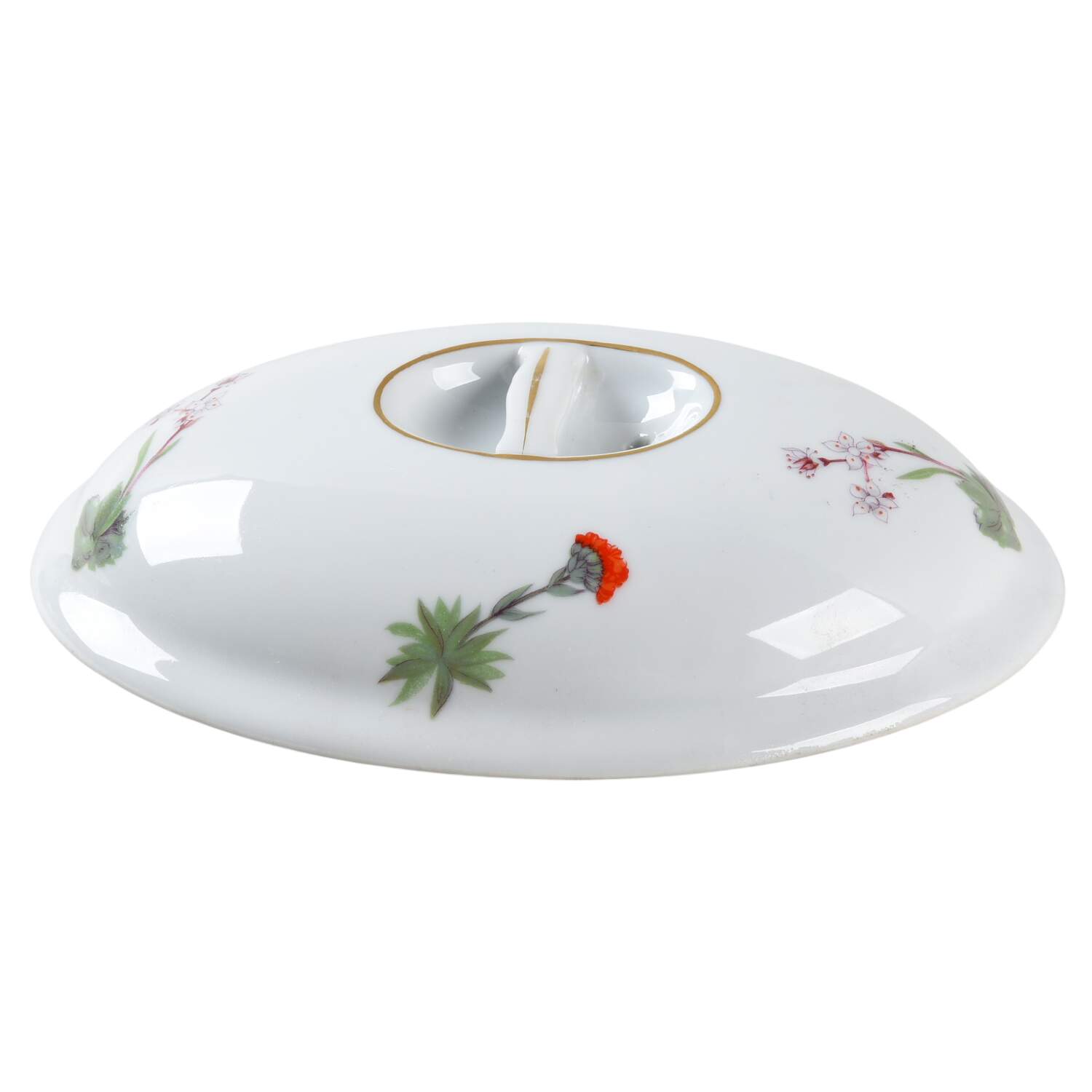 Wild Flower Lid for 1 Qt Oval Casserole by Louis Lourioux-1