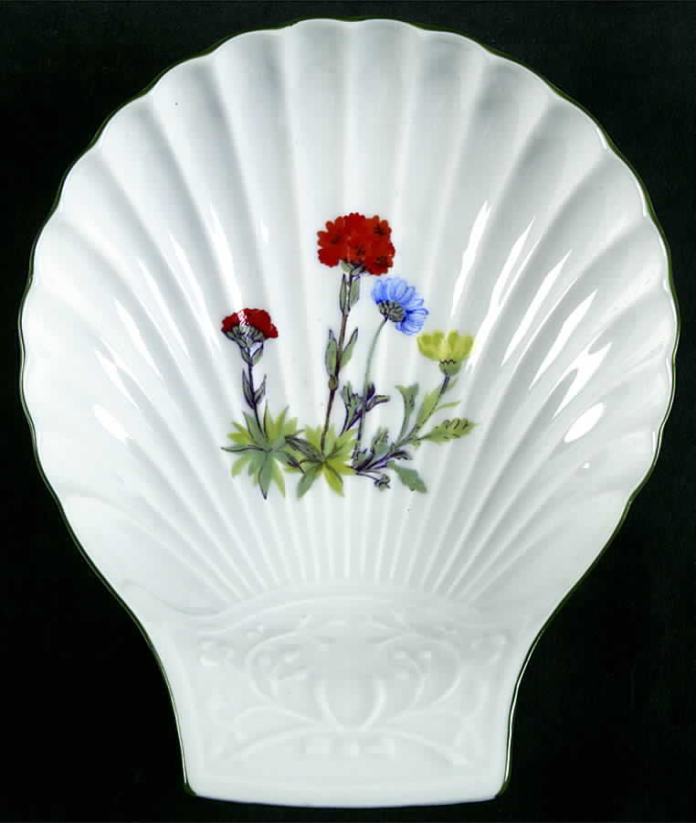 Wild Flower 6" Shell Shaped Dish by Louis Lourioux-1