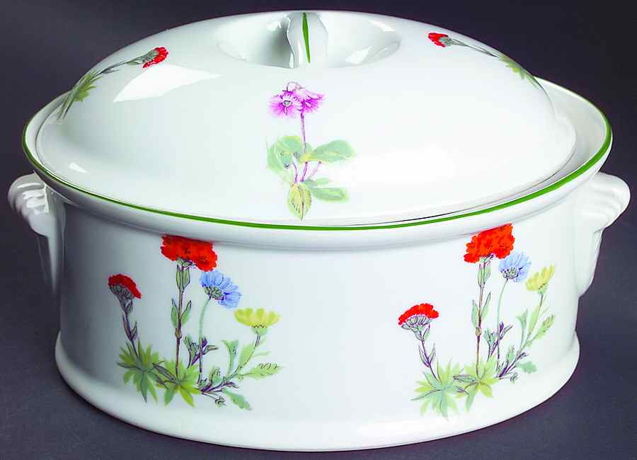 Wild Flower 1 Quart Oval Covered Casserole by Louis Lourioux-1