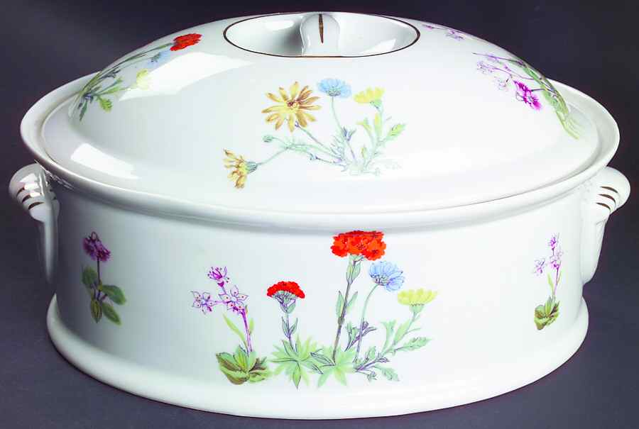 Wild Flower 2.5 Qt Oval Covered Casserole by Louis Lourioux-1