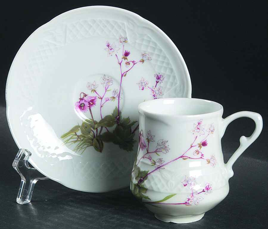 Wild Flower Flat Demitasse Cup & Saucer Set by Louis Lourioux-1