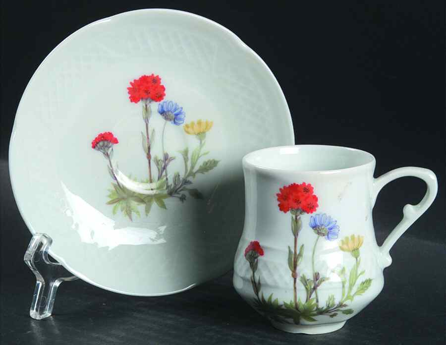Wild Flower Flat Demitasse Cup & Saucer Set by Louis Lourioux-1