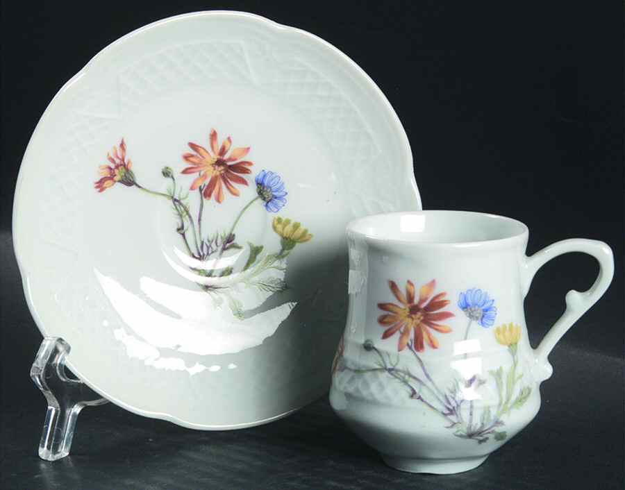 Wild Flower Flat Demitasse Cup & Saucer Set by Louis Lourioux-1