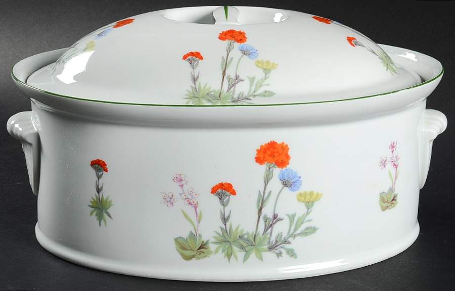 Wild Flower 3 Quart Oval Covered Casserole by Louis Lourioux-1
