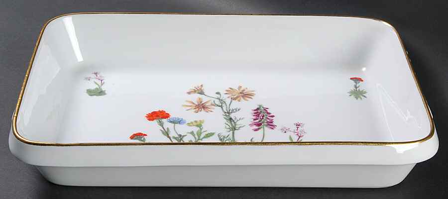 Wild Flower 13'' Rectangular Baker by Louis Lourioux-1