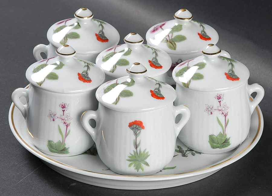 Wild Flower Pot De Creme Set (Tray with 6 Pots) by Louis Lourioux-1