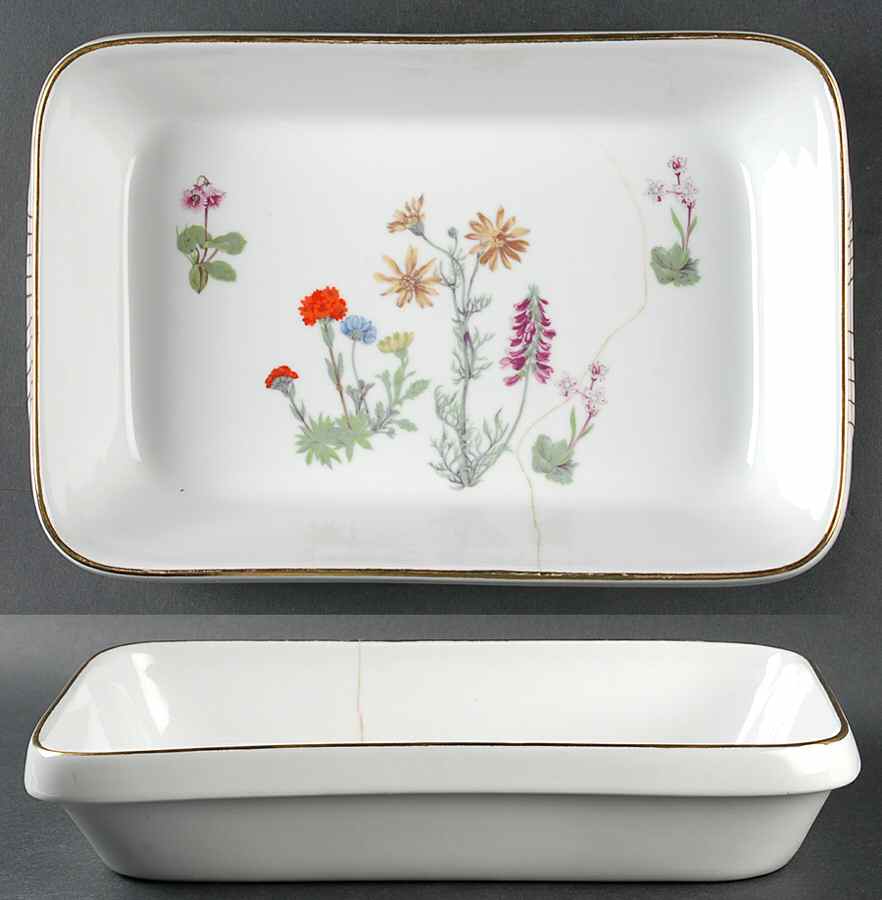 Wild Flower 11" Rectangular Baker by Louis Lourioux-1