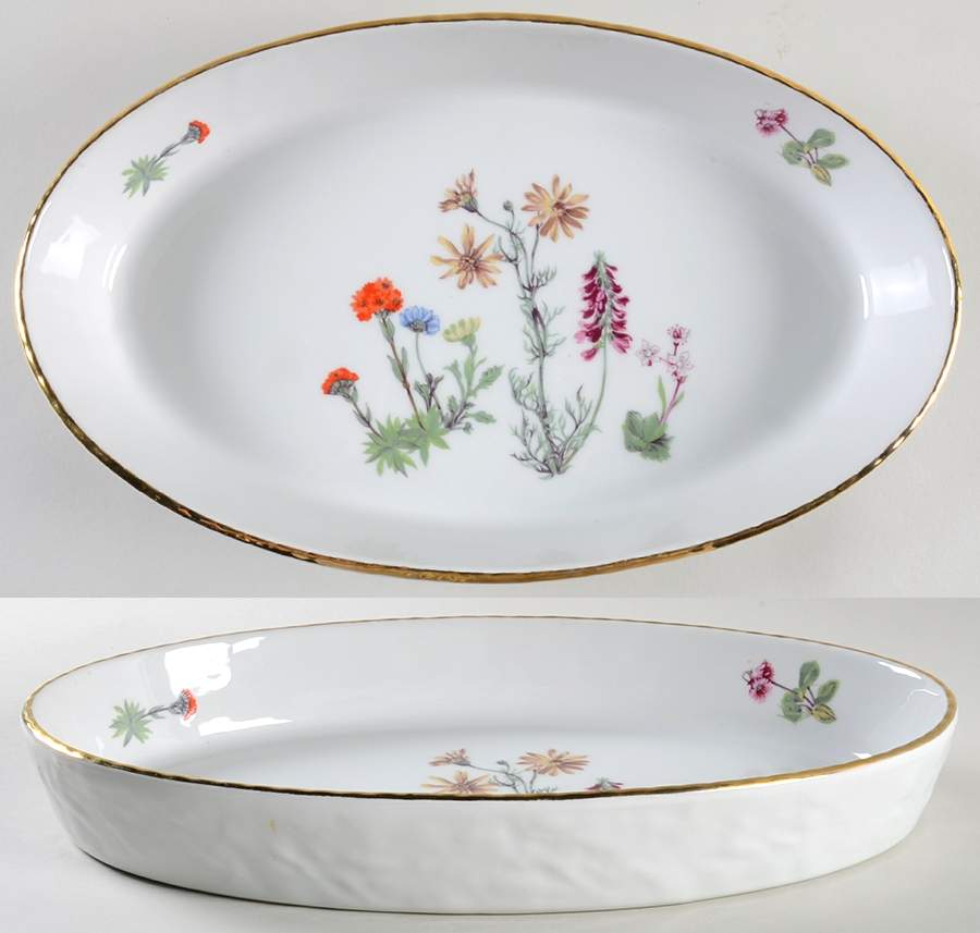 Wild Flower 13" Oval Baker by Louis Lourioux-1