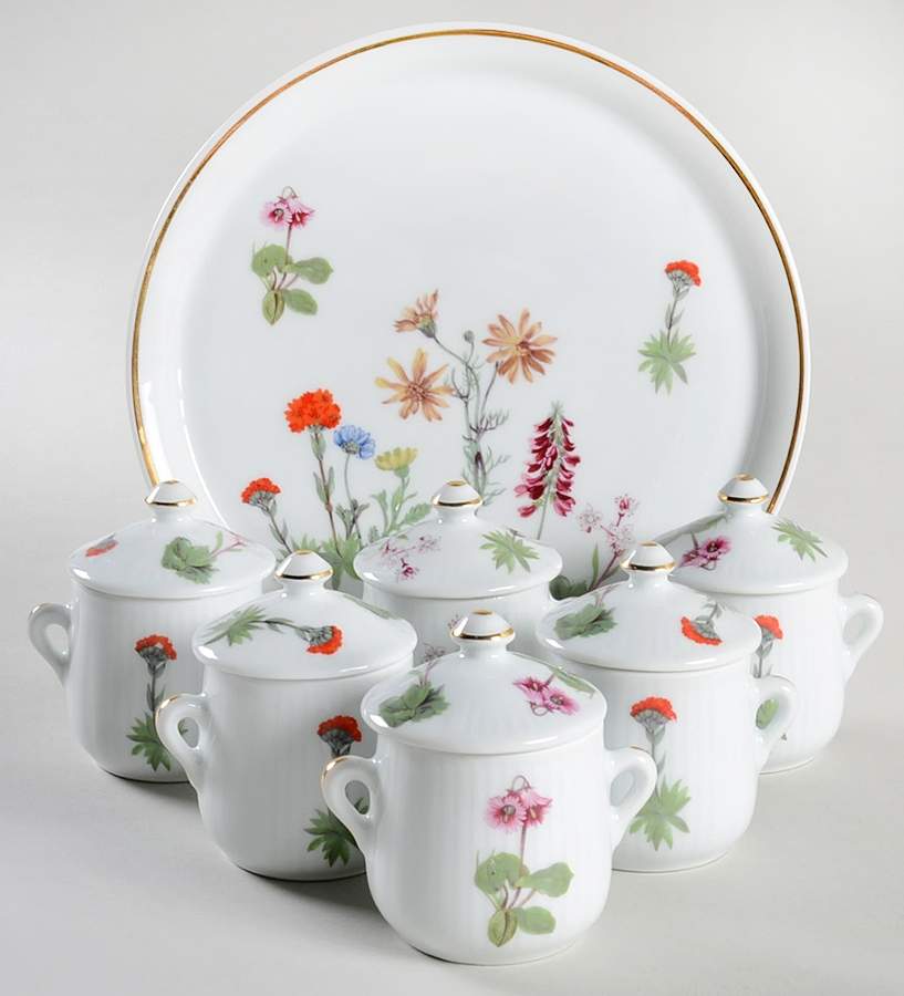 Wild Flower Pot De Creme Set (Tray with 6 Pots) by Louis Lourioux-1