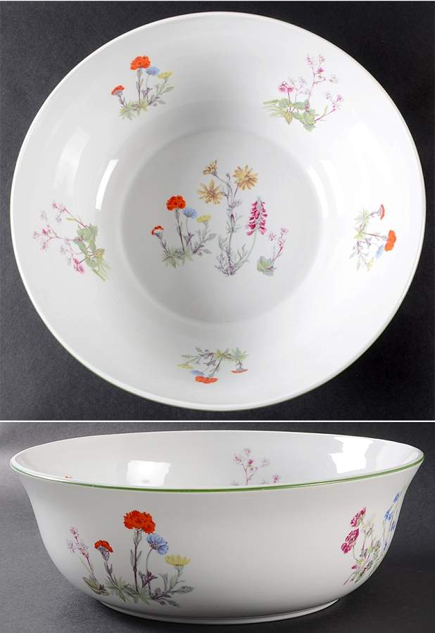 Wild Flower 12" Large Salad Serving Bowl by Louis Lourioux-1