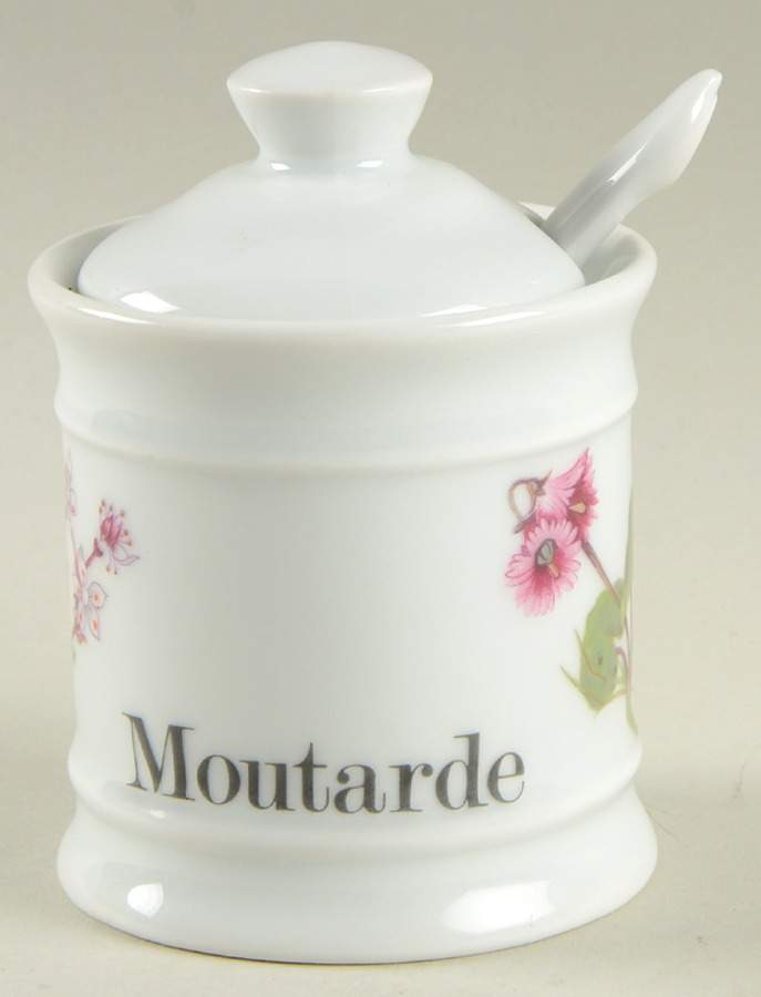 Wild Flower Mustard Jar & Lid with Spoon by Louis Lourioux-1
