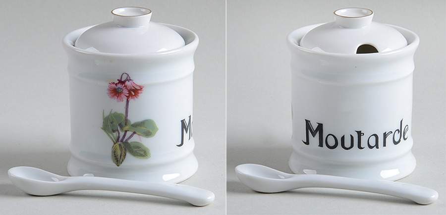 Wild Flower Mustard Jar & Lid with Spoon by Louis Lourioux-1