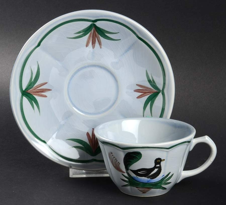 Blue Duck Flat Cup & Saucer Set by Longchamp-1