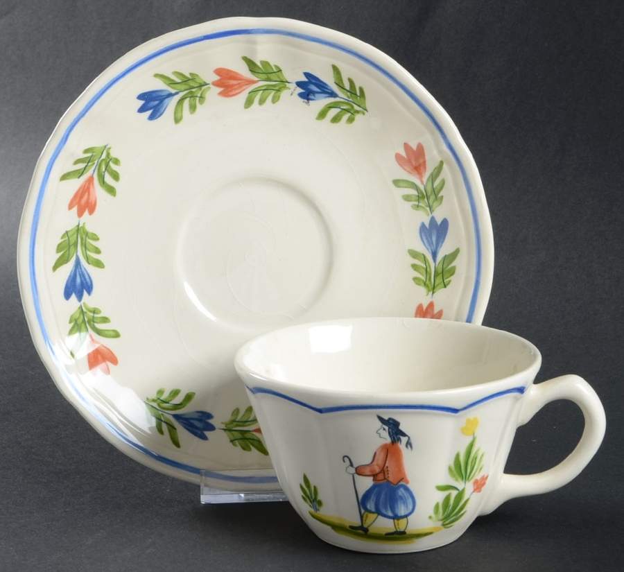 Brittany Flat Cup & Saucer Set by Longchamp-1