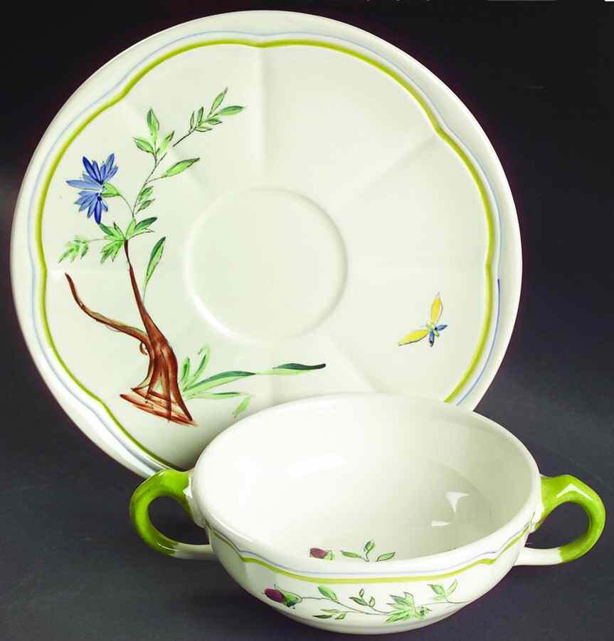 Darois Flat Cream Soup Bowl & Saucer Set by Longchamp-1