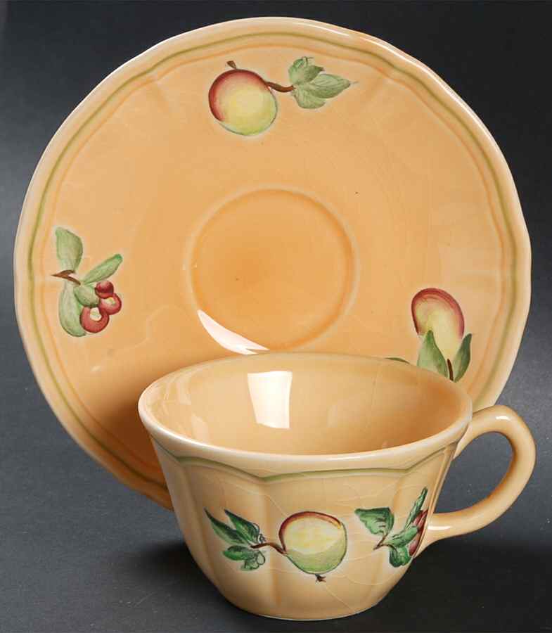 Fruit De France Flat Cup & Saucer Set by Longchamp-1