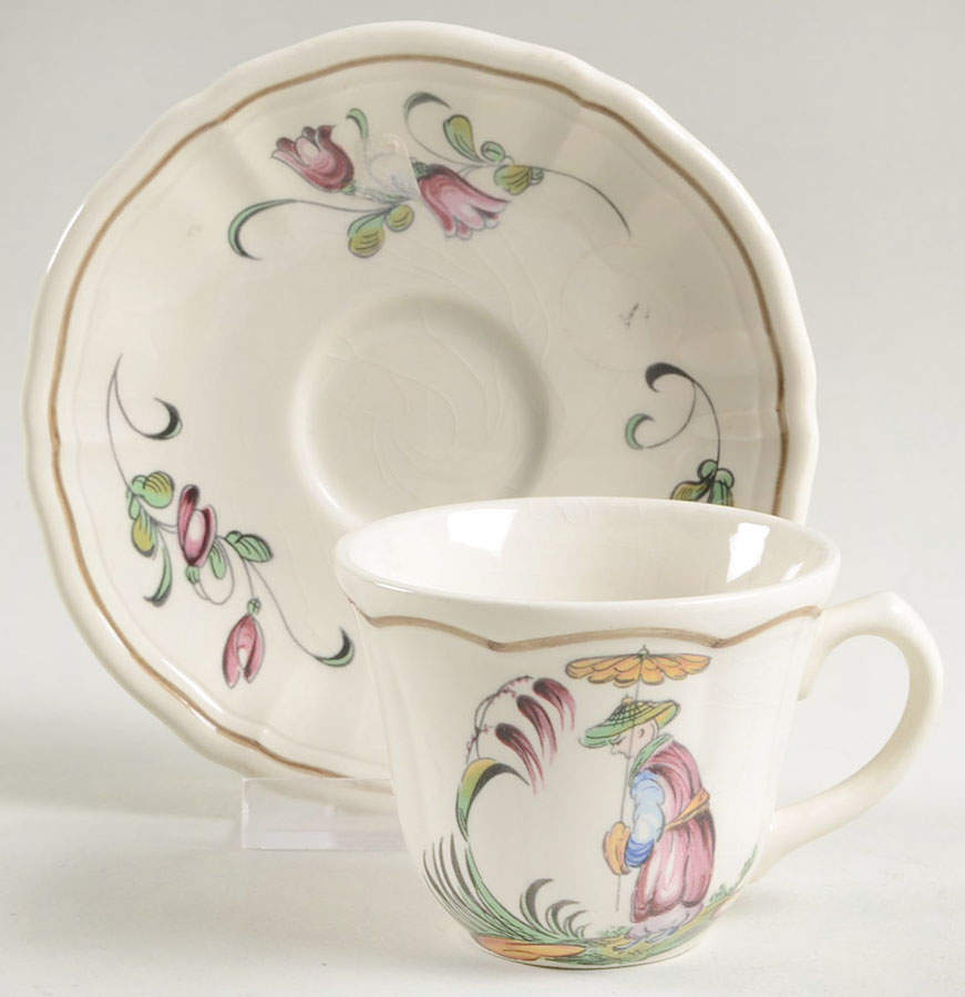 Mandarin Flat Demitasse Cup & Saucer Set by Longchamp-1