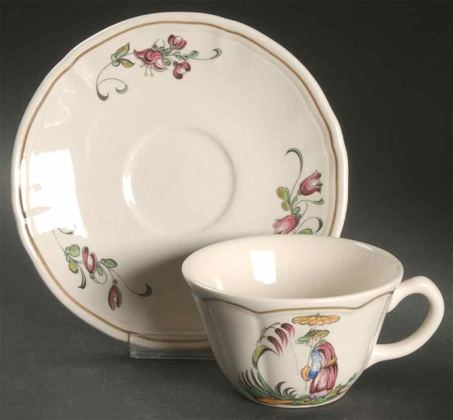 Mandarin Flat Cup & Saucer Set by Longchamp-1