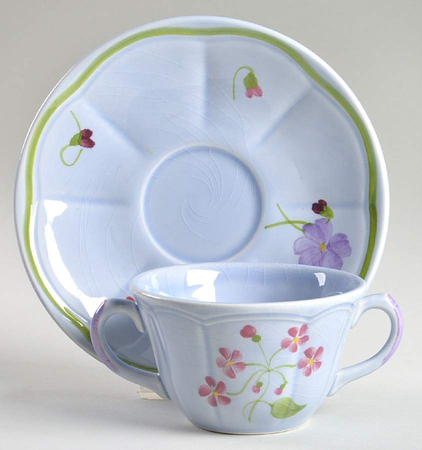 Mon Jardin Flat Bouillon Cup & Saucer by Longchamp-1