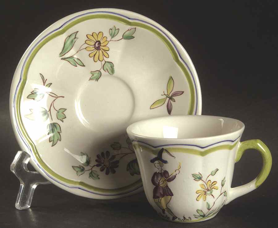 Moustiers Flat Demitasse Cup & Saucer Set by Longchamp-1