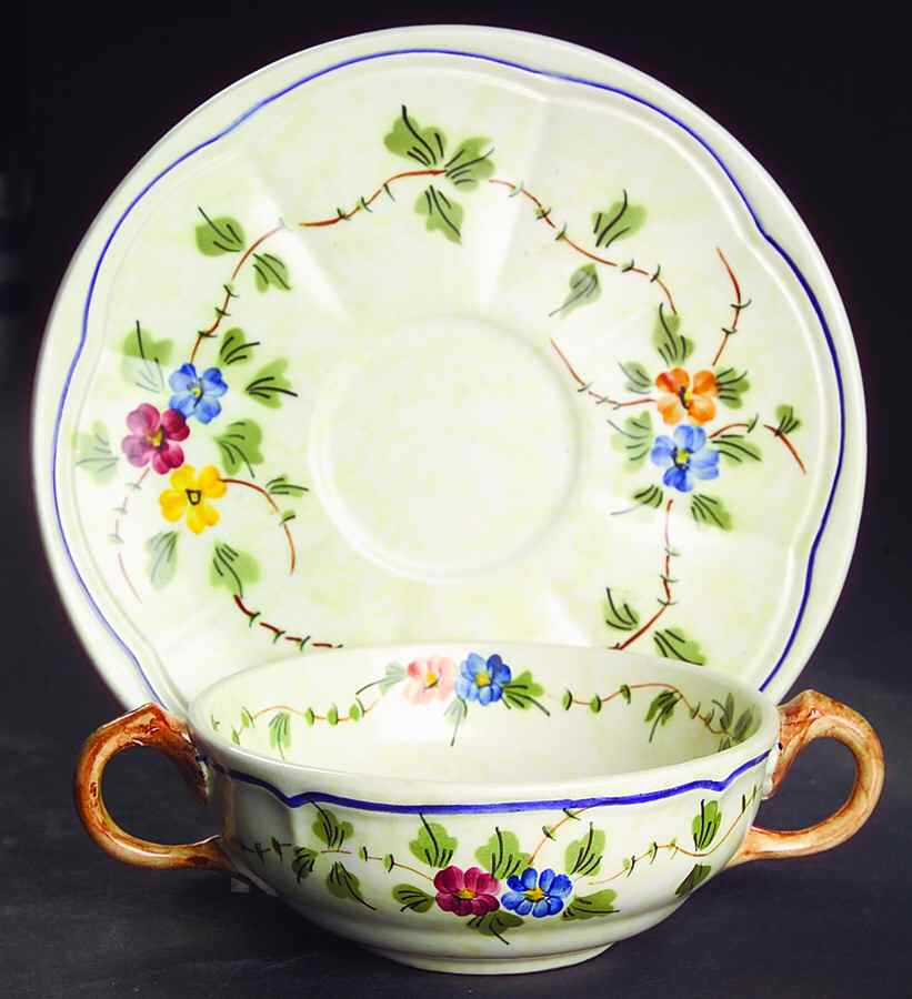 Nemours Flat Cream Soup Bowl & Saucer Set by Longchamp-1