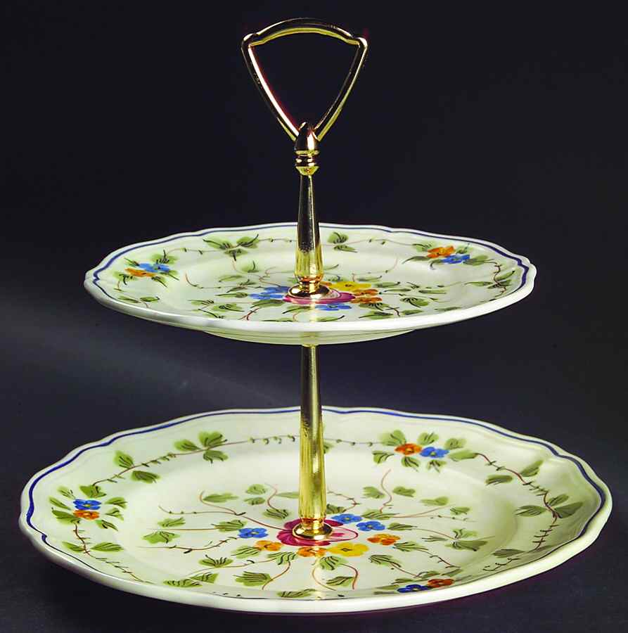 Nemours 2 Tiered Serving Tray (Dinner & Salad Plate) by Longchamp-1